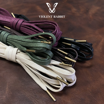 5mm铜头油蜡鞋带扁平形打蜡扁鞋带绳金属头工装靴军绿耐用纯棉男