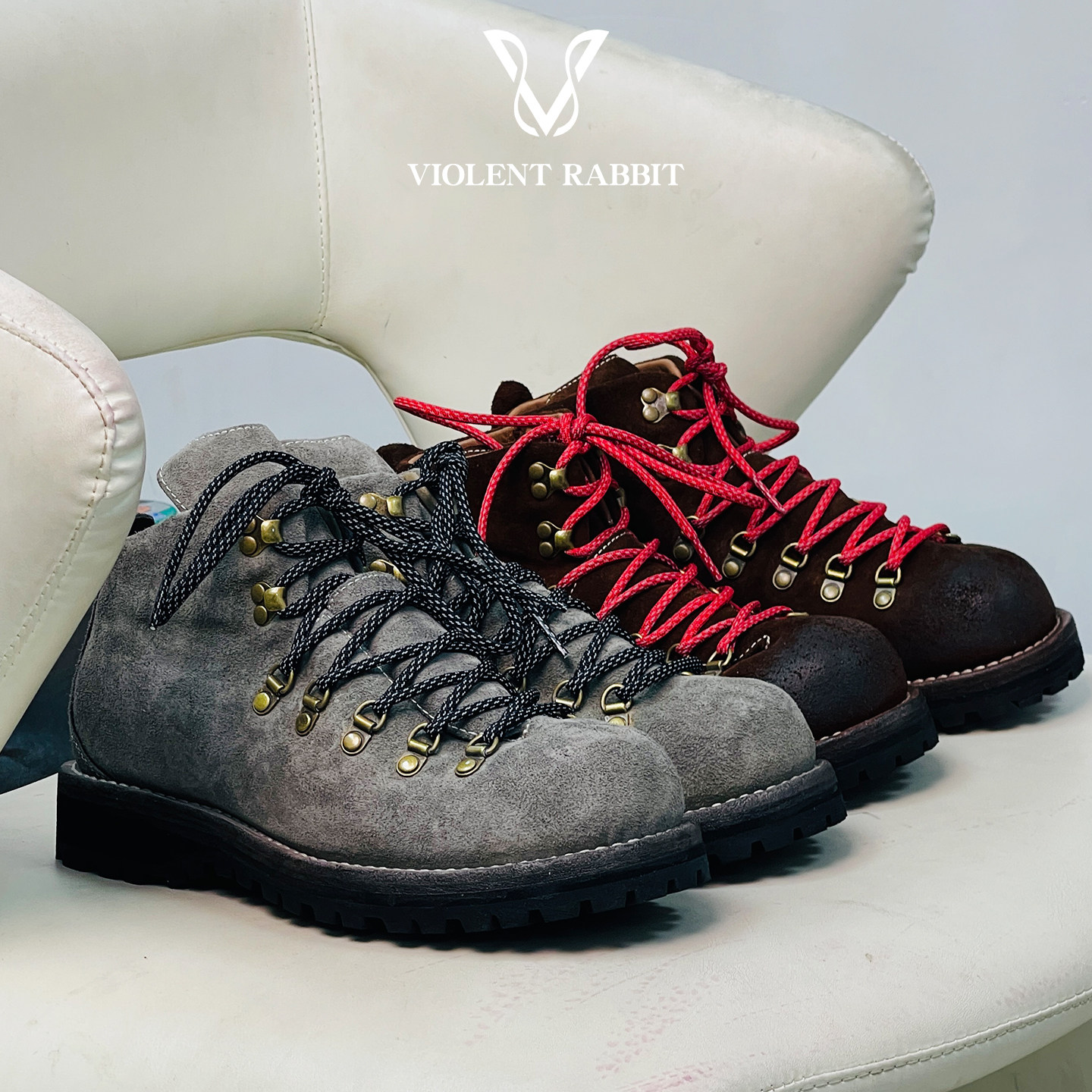 VR兔爷三明治底山脉工装靴男水洗做旧CFS反绒皮手工固特异户外鞋