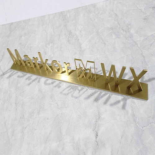 桌面不锈钢金属立牌logo定制