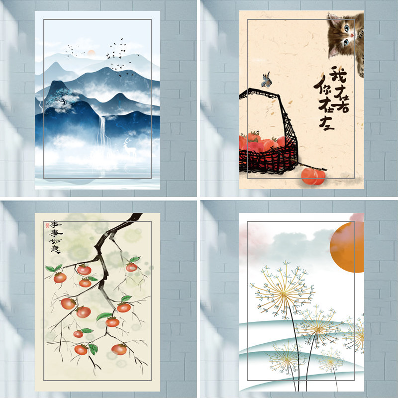 轻奢风消防栓贴纸电表箱装饰画