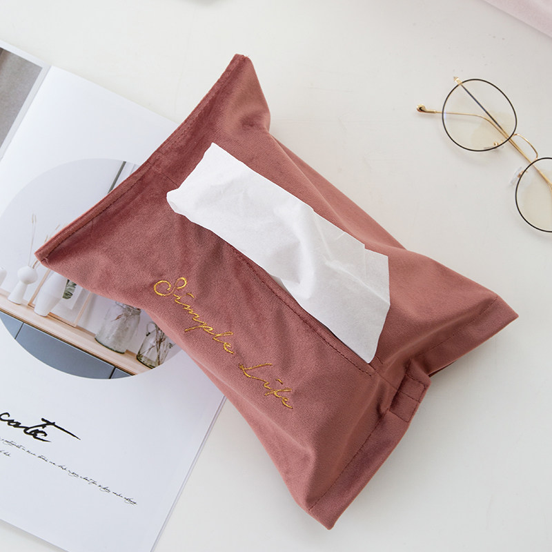 米立风物北欧布艺纸巾袋丝绒车载纸巾套床头抽纸包客厅茶几纸巾盒,收纳整理,纸巾套,淘宝优惠券,粉丝福利购,淘宝优惠卷