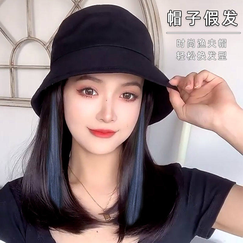 假发帽子女夏天韩版潮光头渔夫帽