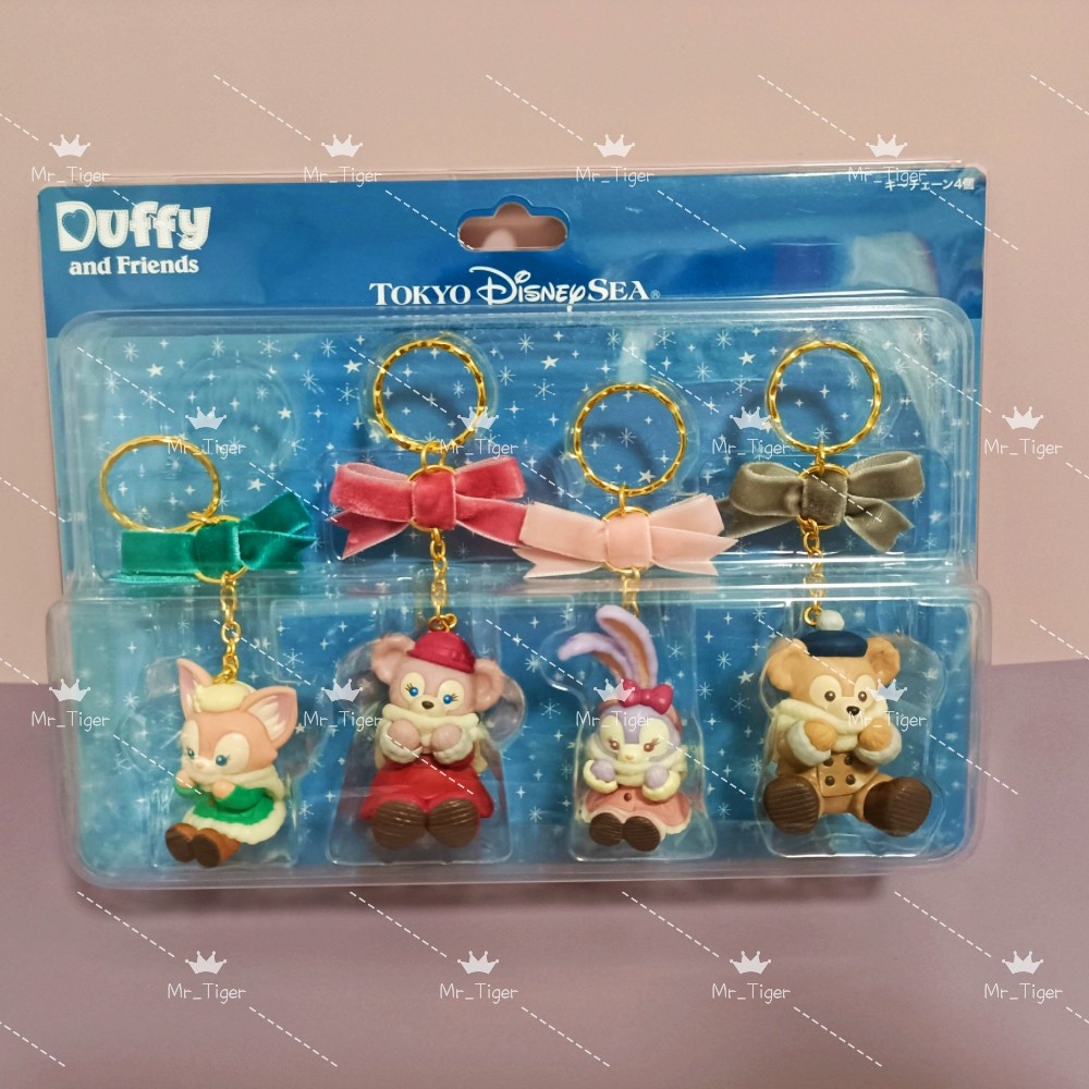 国内现货东京迪士尼冬日四宝钥匙扣挂件套装贝儿 露露玫玫达菲