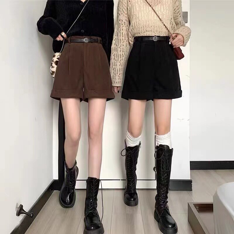 新款复古20灯芯绒裤子女宽松卷休闲裤