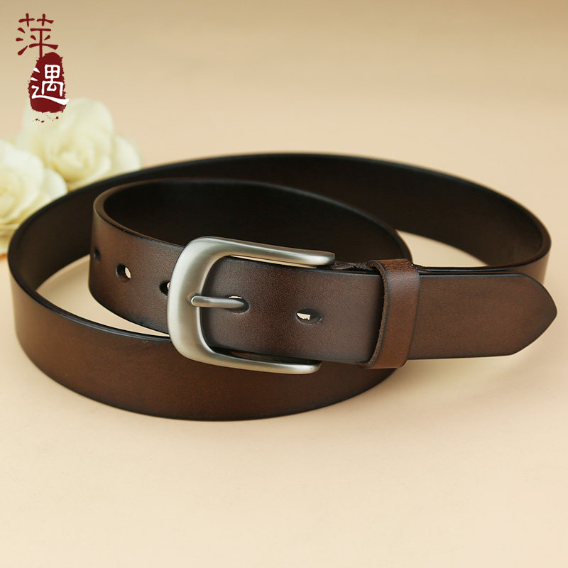 萍遇头层针扣休闲百搭中年皮带