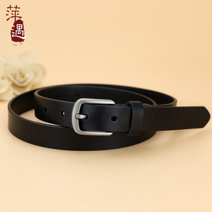 皮带女真皮头层牛皮黑色简约百搭高端针扣腰带新款 带 高级感牛仔裤