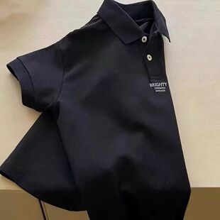 儿童t恤大童夏季半袖有领上衣男女童中大童短袖POLO衫帅气百搭