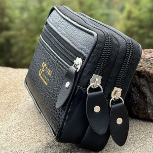 【杰尔瑞丹】男士手机包袋三层拉链华为OPPO荣耀vivo苹果通用腰包