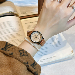 公务员机械考试专用手表女款 复古初中初高中学生防水石英只看时间