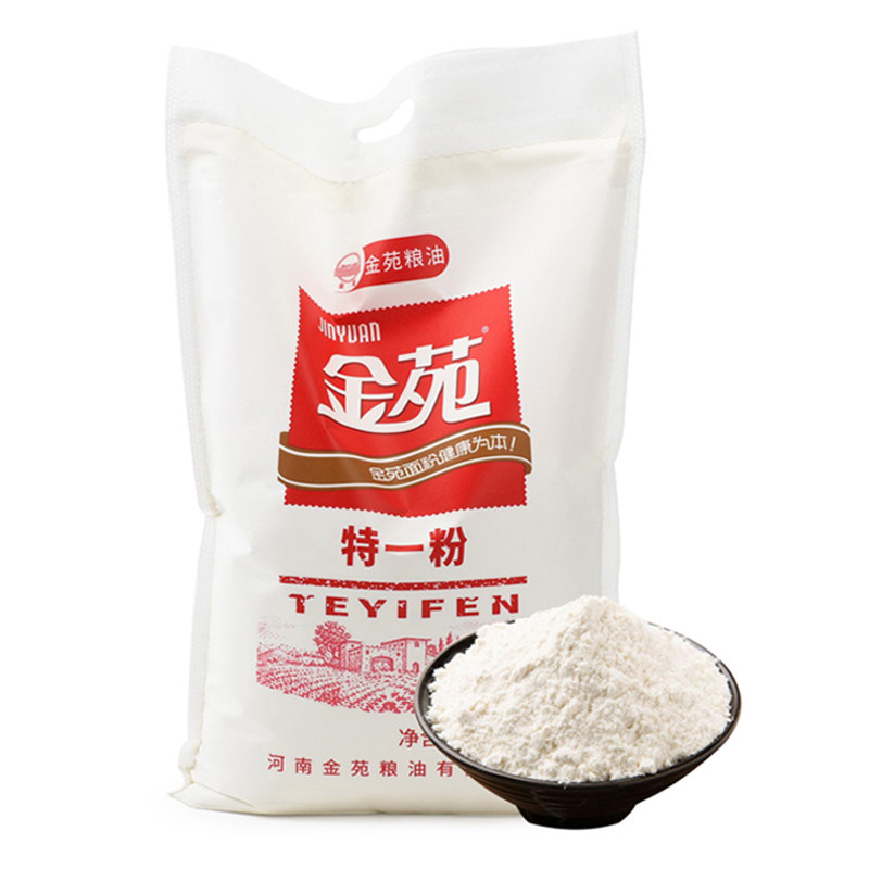 金苑中筋面粉特一粉5kg袋装小麦粉麦芯粉馒头包子饺子面条烙饼用