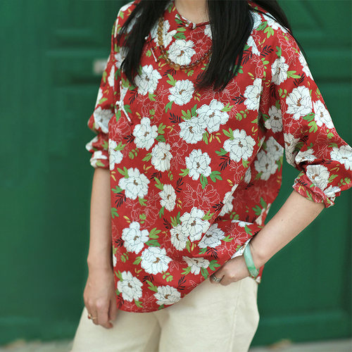 好看日常中式旗袍画子行山水国风