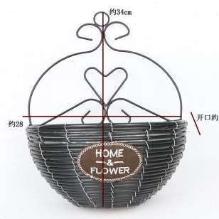 饰花篮半圆厂 销手工编织墙面壁挂花盆室内客厅田园家居柳编草编装