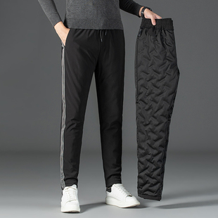 冬季青少年羽绒棉裤加厚裤子12大童14岁男孩子15大童16保暖防寒裤