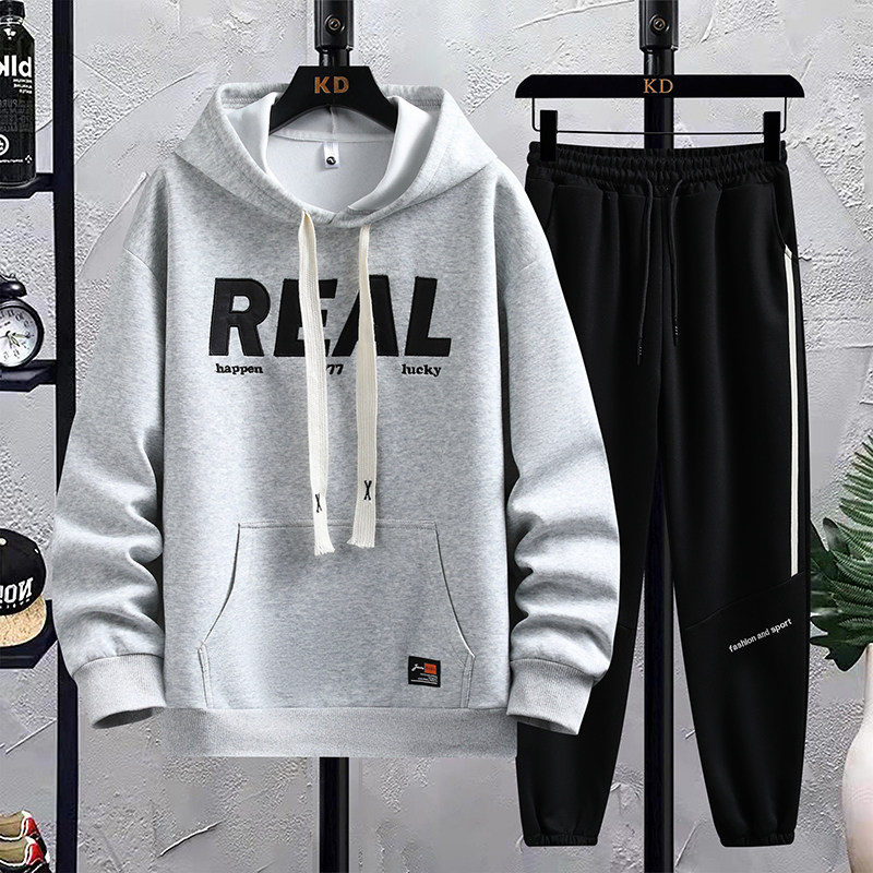 春季长袖T恤12岁男孩高初中学生13潮流帅气15青少年大童卫衣套装