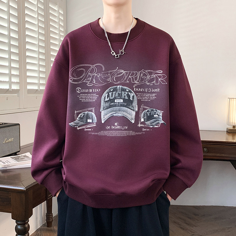 春季13岁青少年宽松打底卫衣15初中学生14大童男孩12潮流长袖T恤