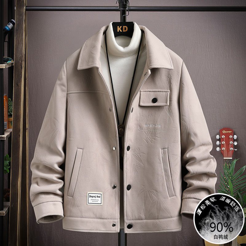 冬季青少年潮流帅气保暖夹克外套男装12-16岁大童男孩宽松羽绒服