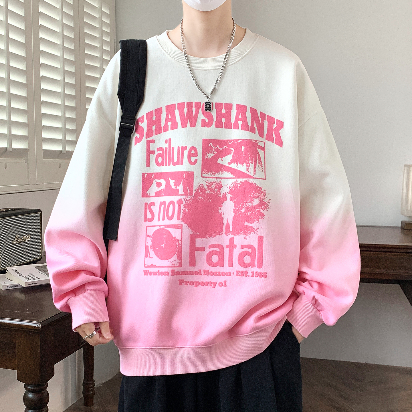 13初中学生渐变宽松卫衣长袖T恤