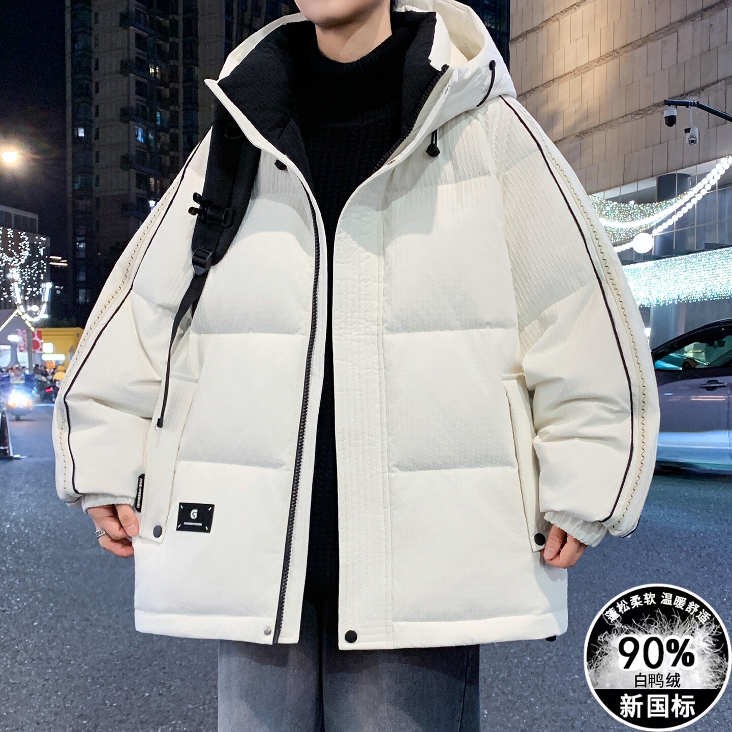 冬季宽松加厚羽绒棉服12岁男初中学生13潮流帅气15青少年大童外套