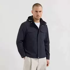 2026 Spring Hunting Jacket with Hidden Hood, Stand Collar, Workwear Zipper, Concealed Buttons, Double Entry Men's Jacket Coat