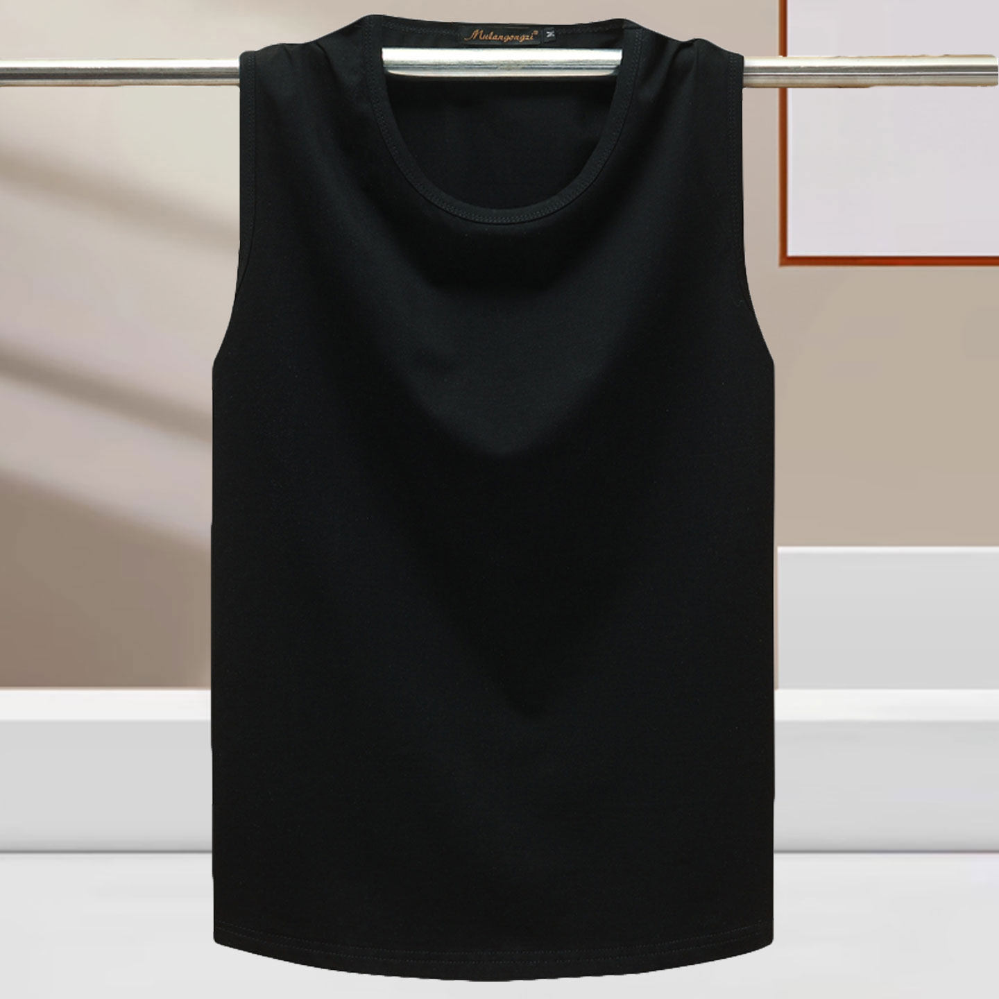 夏季无袖背心男休闲运动跨栏上衣加大码纯色宽松坎肩无痕t恤汗衫