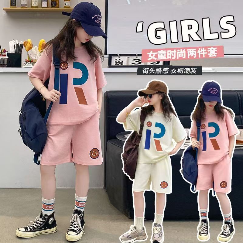女童夏季短袖套装新款