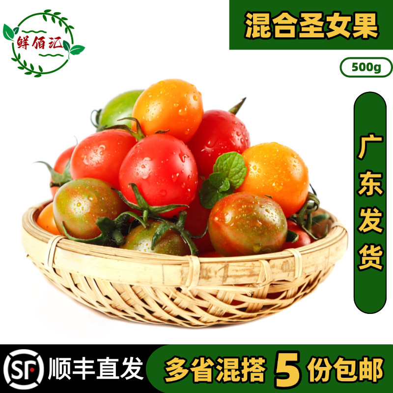 云南新鲜五彩圣女果新鲜水果彩色千禧小番茄西餐沙拉食材点缀摆盘