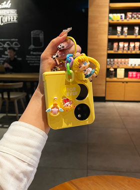 卡通立体美少女适用华为p60pocket壳可爱铰链全包折叠保护套p50宝盒磨砂肤感防摔新款超薄pockets外壳女