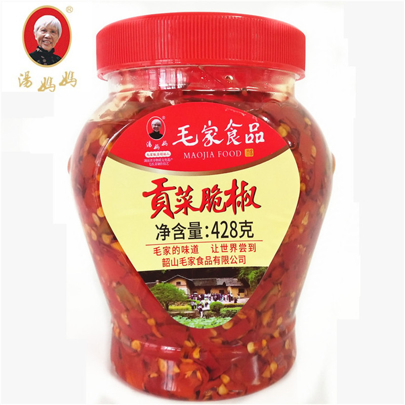 湖南韶山特产毛家食品贡菜脆椒428g汤妈妈毛家饭店剁辣椒酱下饭菜,粮油调味/速食/干货/烘焙,辣椒酱,淘宝优惠券,粉丝福利购,淘宝优惠卷