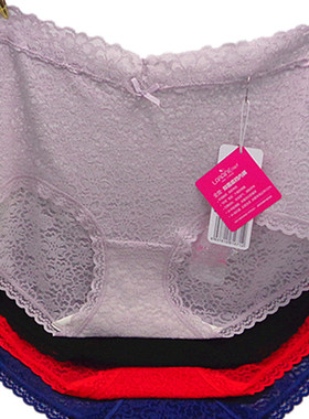 彩田内裤女正品花仙子中腰20899高腰20901网纱蕾丝边性感透明新品