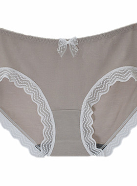 彩田内裤女莫代尔棉中腰螺纹蕾丝边36206青年石墨烯抑菌三角性感