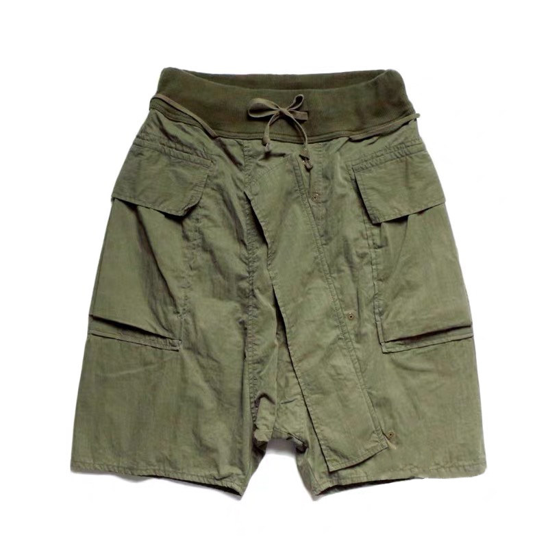 20SS KAPITAL 平田和宏 蜡染洗水松紧裤腰抽绳 五分短裤绿白两色|msdalam kategori Pakaian Lelaki, seluar santai - dari Buy2taobao.com untuk memberikan perkhidmatan ejen Taobao profesional membeli