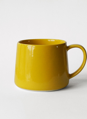 手工陶瓷咖啡马克杯 北欧马克杯咖啡杯 黄色白色 茶杯水杯 zakka