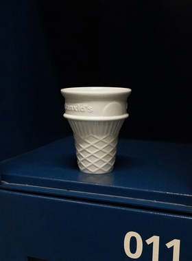 超可爱的麦门冰激凌杯 陶瓷甜筒杯 咖啡杯冰淇淋杯 白色 礼物