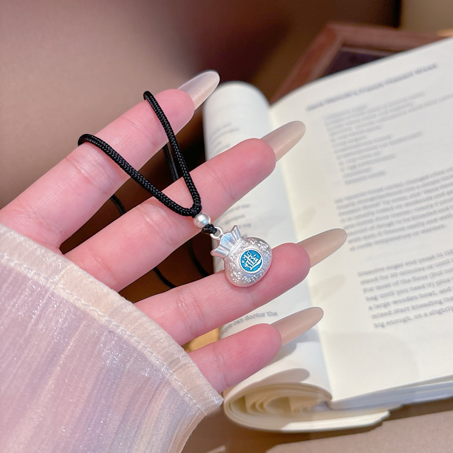 足银999.9福袋吊坠女实心新中式