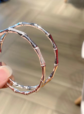 足银999.9竹节纯银手镯