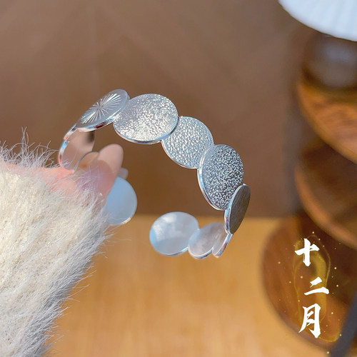 足银999.9十二月花神开口手镯