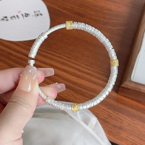 足银999.9纯银盘缠万贯手镯女