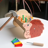 儿童敲钉子蒙氏教具幼儿园小中大班益智动手操作区敲敲乐玩具敲打