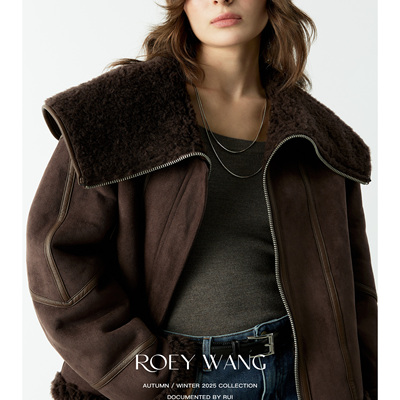 ROEYWANG羊羔毛皮毛一体外套
