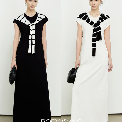 针织直筒极简宽松T恤连衣裙