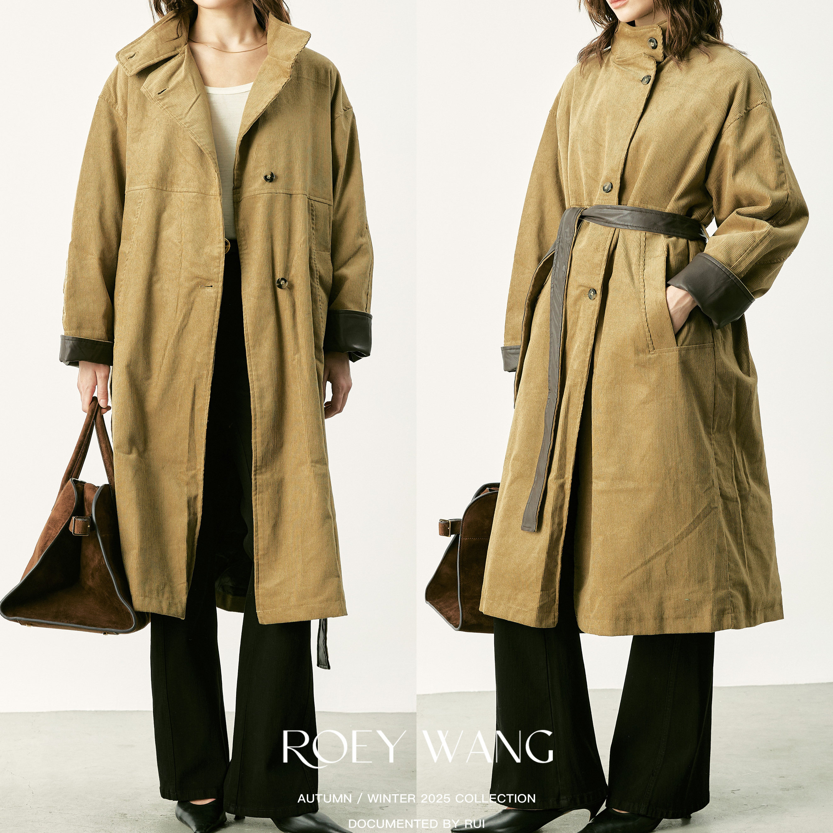 ROEYWANG高级感大衣中长款棉服