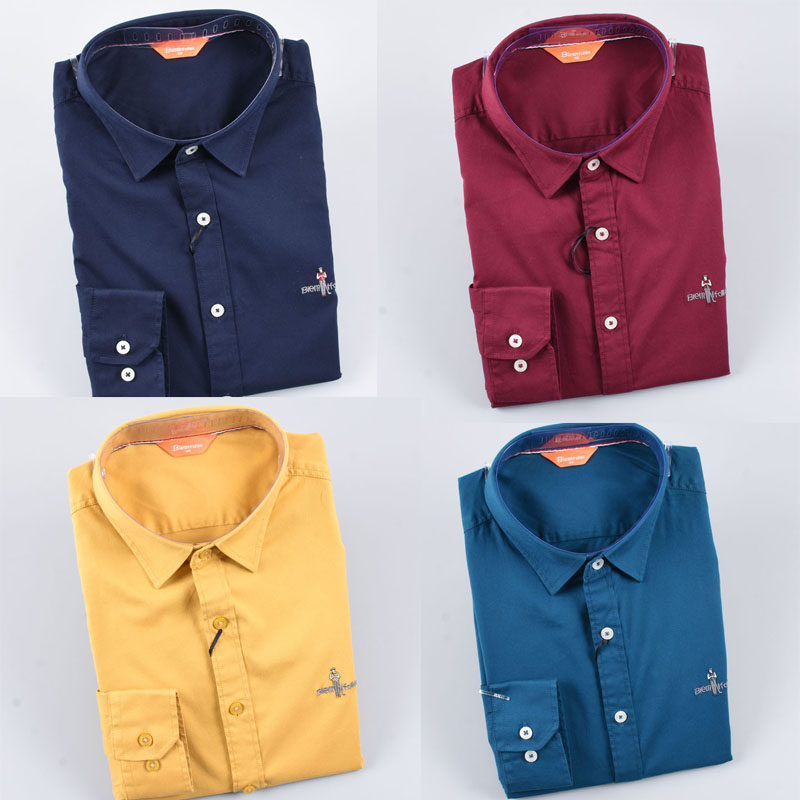 新款专柜正品比音勒芬男装春秋装logo纯色纯棉薄长袖衬衫断码清仓