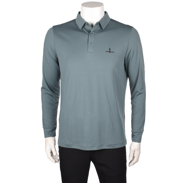 比音勒芬春季男士新款Polartec速干面料轻商务长袖T恤翻领polo衫