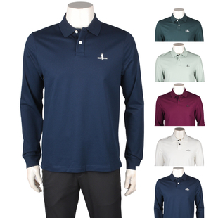 比音勒芬专柜正品男春秋款弹力经典款休闲翻领长袖T恤363241485T