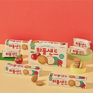 CROWN苹果夹心饼干华夫 克丽安花生办公室休闲食品韩国进口零食
