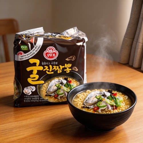 韩国不倒翁海蛎子方便面汤美味