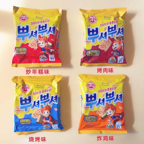 不倒翁干脆面烤肉味韩国进口袋装