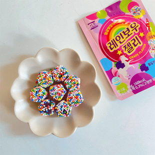 西洲彩色软糖seoju葡萄味珠子糖脆五角星水果果汁糖0脂肪 咀嚼音