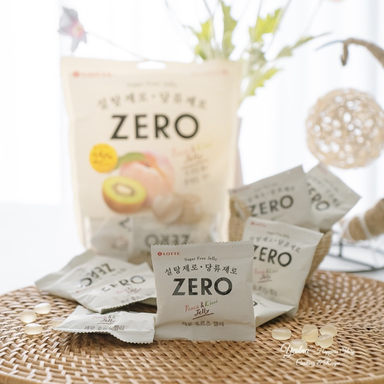 韩国进口零食乐天ZERO水果味软糖 238g/内17包 蜜桃+奇异果口味