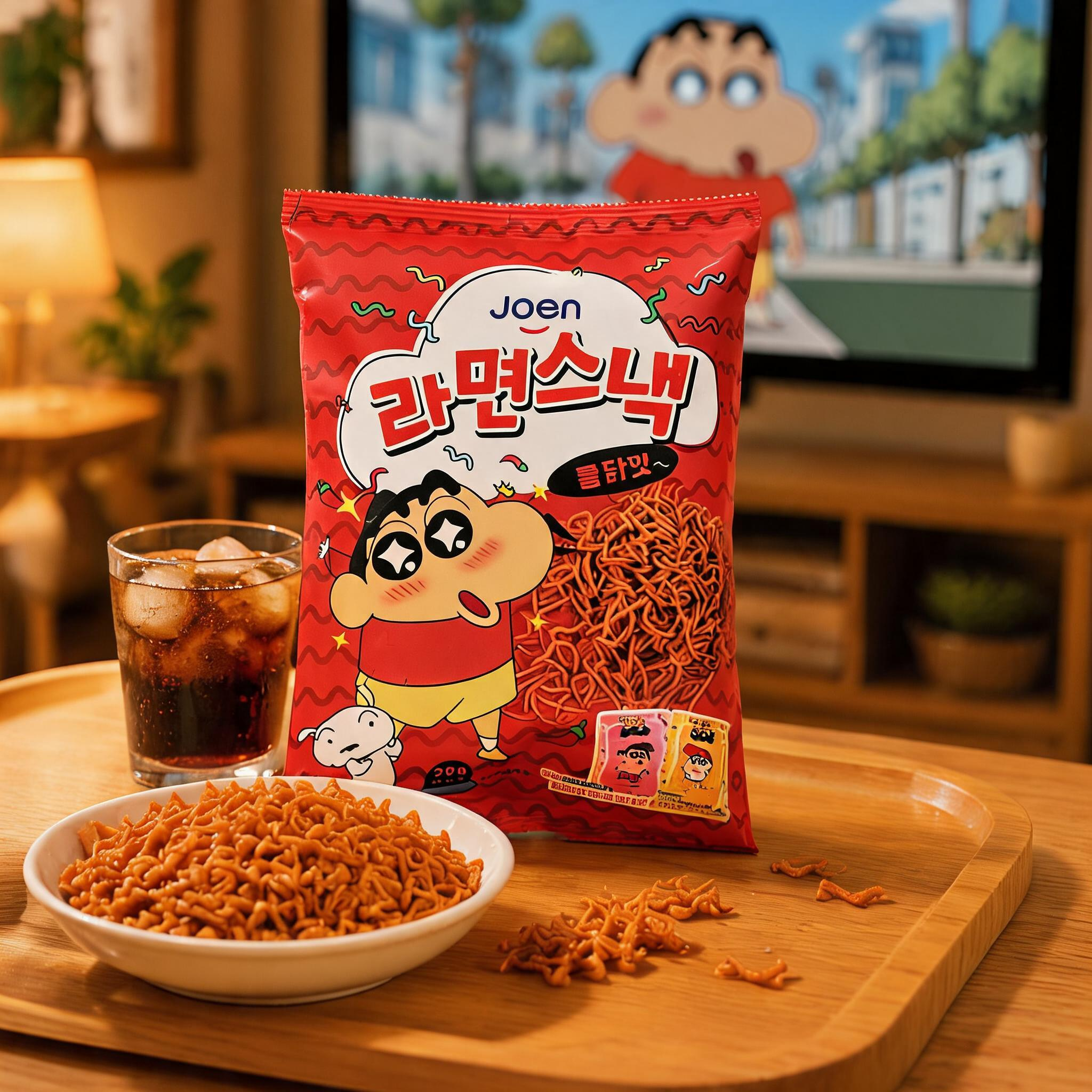 韩国进口零食JOEN蜡笔小新款烧烤洋葱火鸡味脆脆面儿童干脆面零嘴